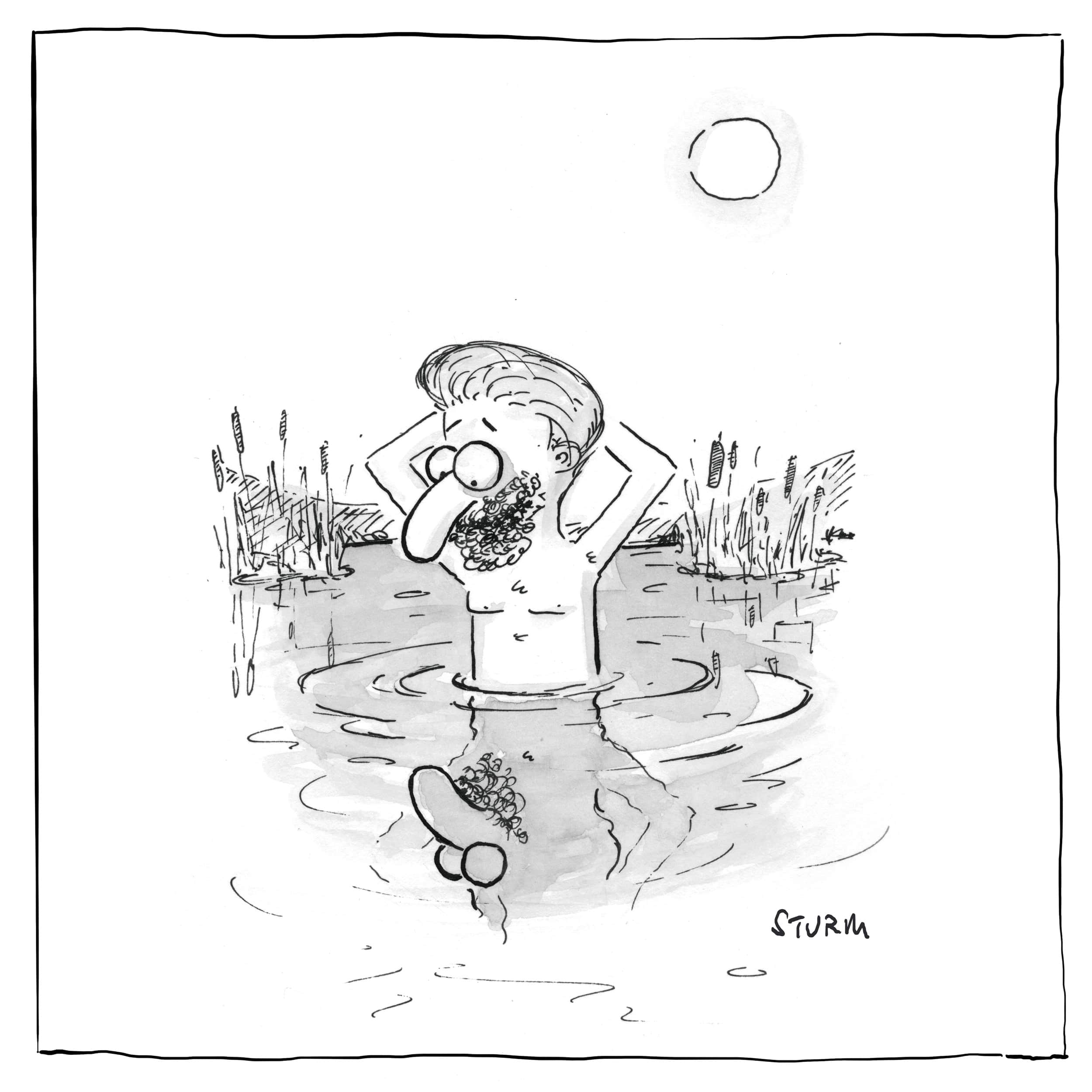 Narcissus. Cartoon by Philipp Sturm.