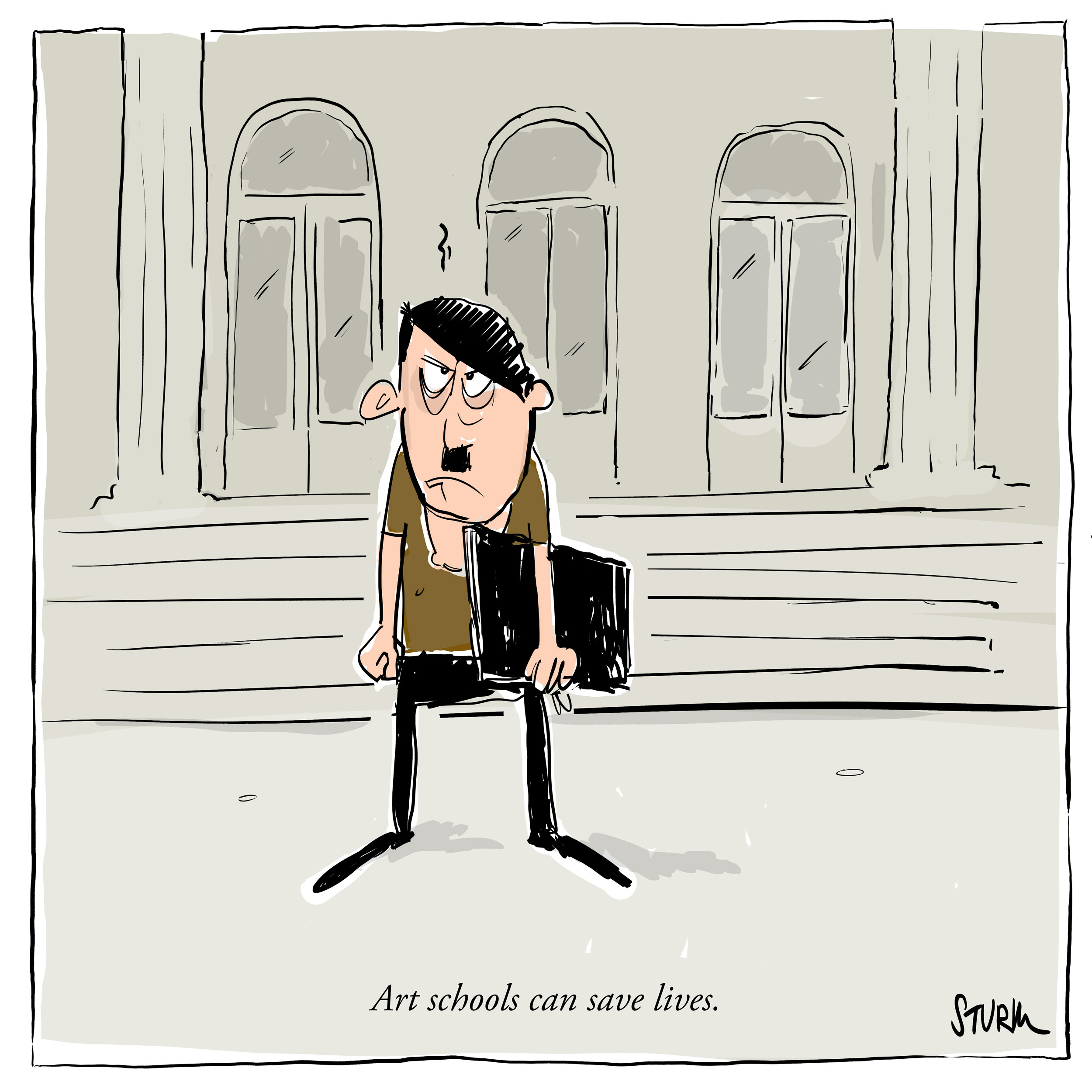 Art schools can save lives - Cartoon by Philipp Sturm