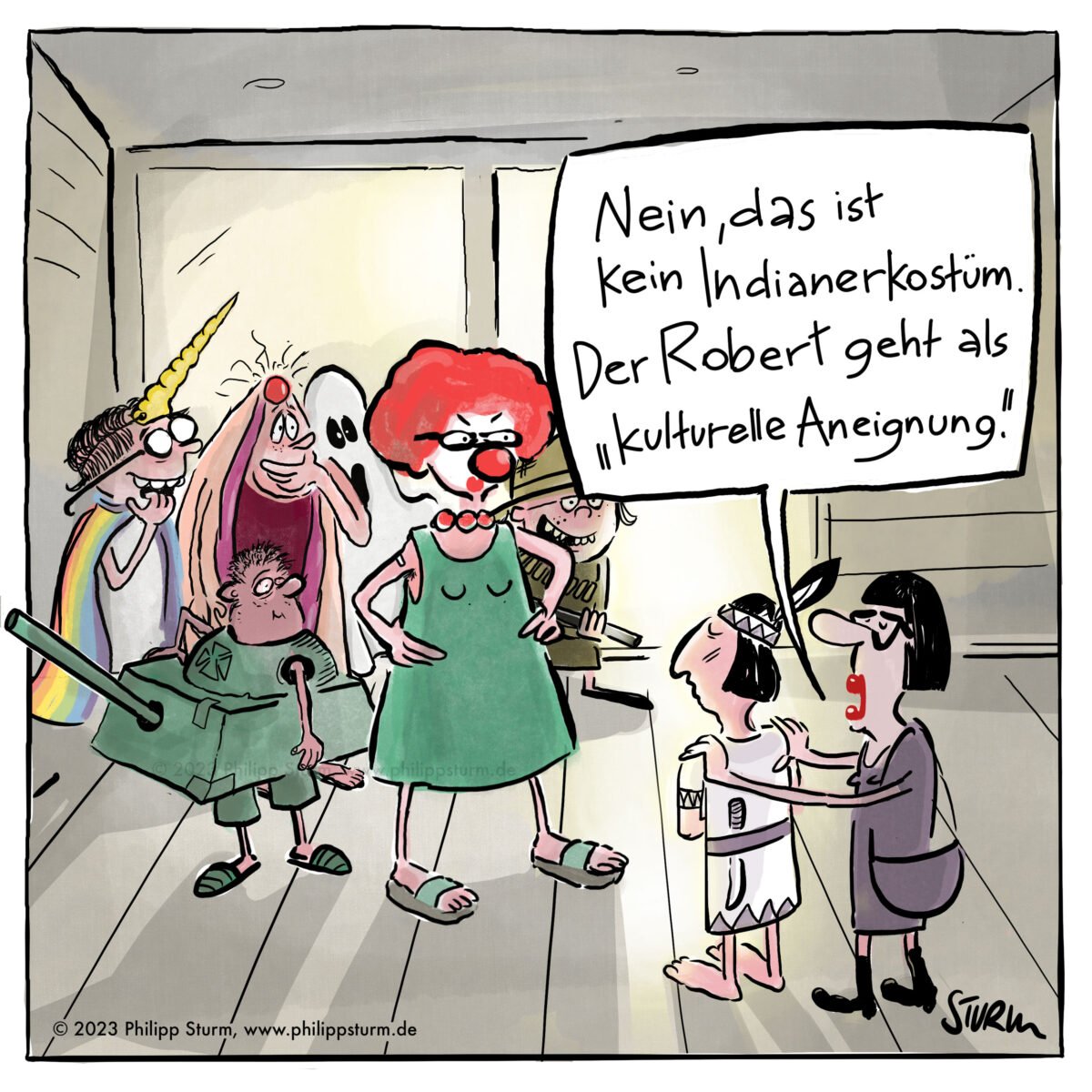 Kulturelle Aneignung - Cartoon von Philipp Sturm.