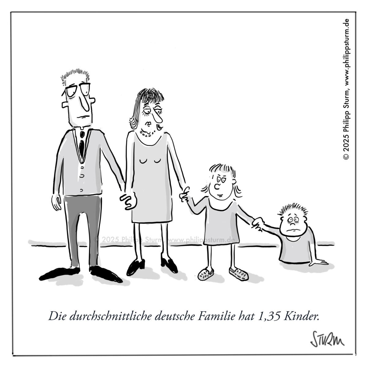 Statistik kennt kein Erbarmen, die durchschnittliche deutsche Famillie hat 1,35 Kinder