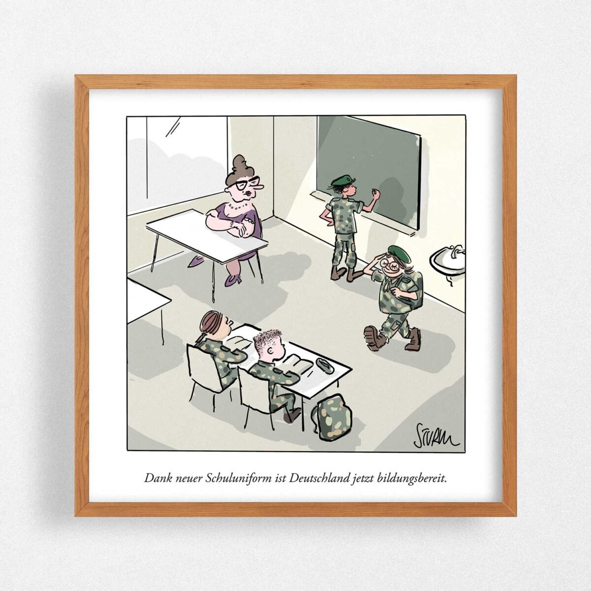 Schuluniform Cartoon Philipp Sturm Kunstdruck