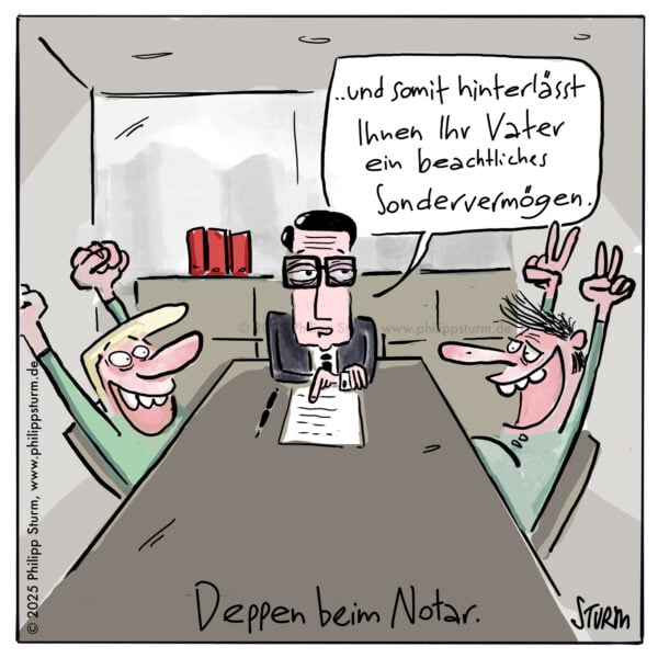 Sondervermögen - Cartoon von Philipp Sturm