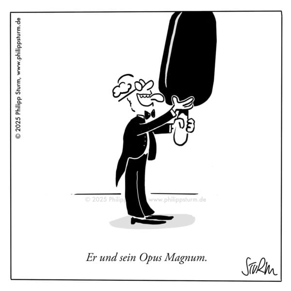 Opus Magnum, Cartoon von Philipp Sturm