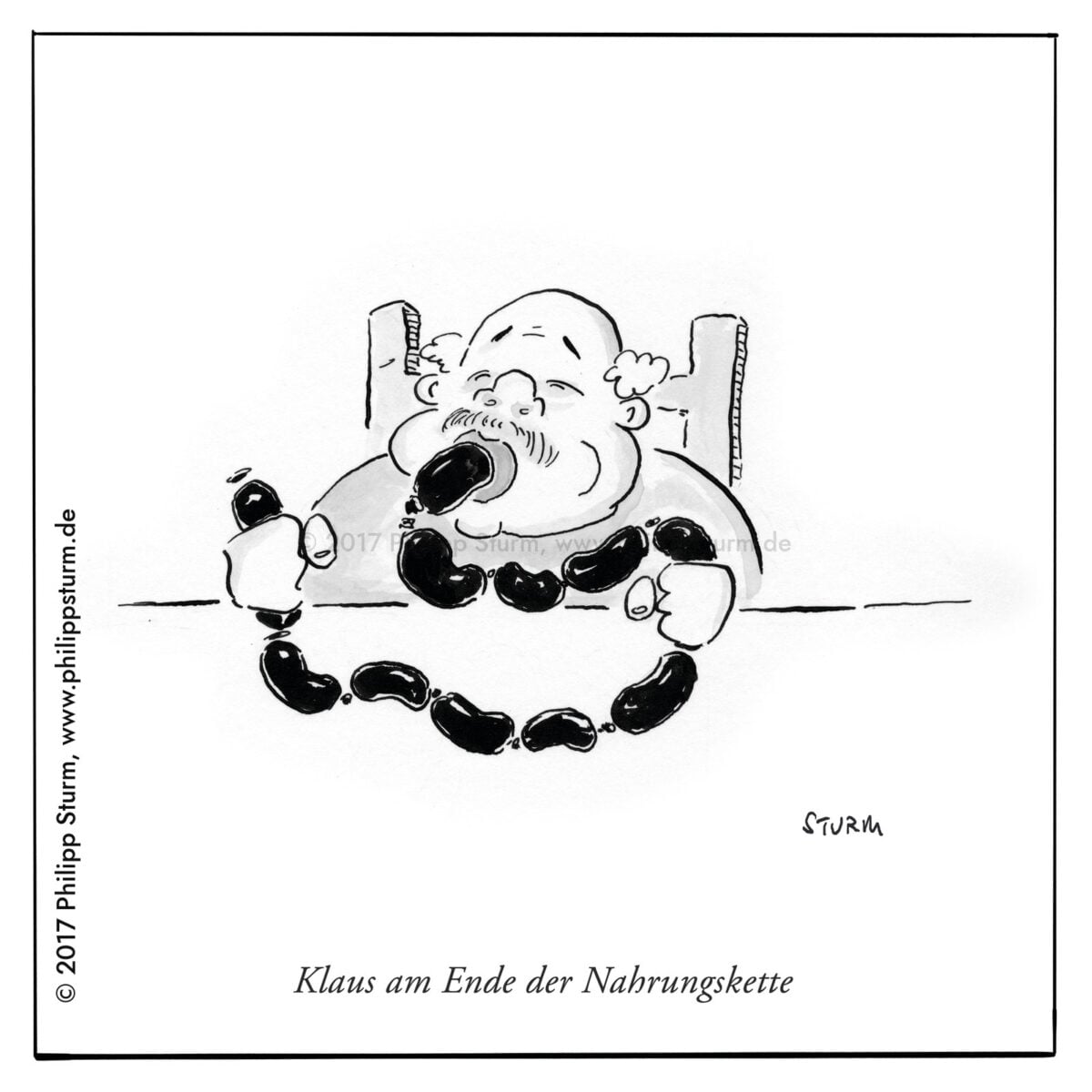 Am Ende der Nahrungskette – Cartoon von Philipp Sturm