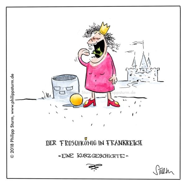 Der Froschkönig in Frankreich – Cartoon von Philipp Sturm