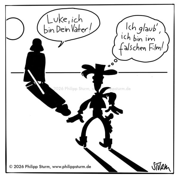 Im falschen Film – Cartoon von Philipp Sturm