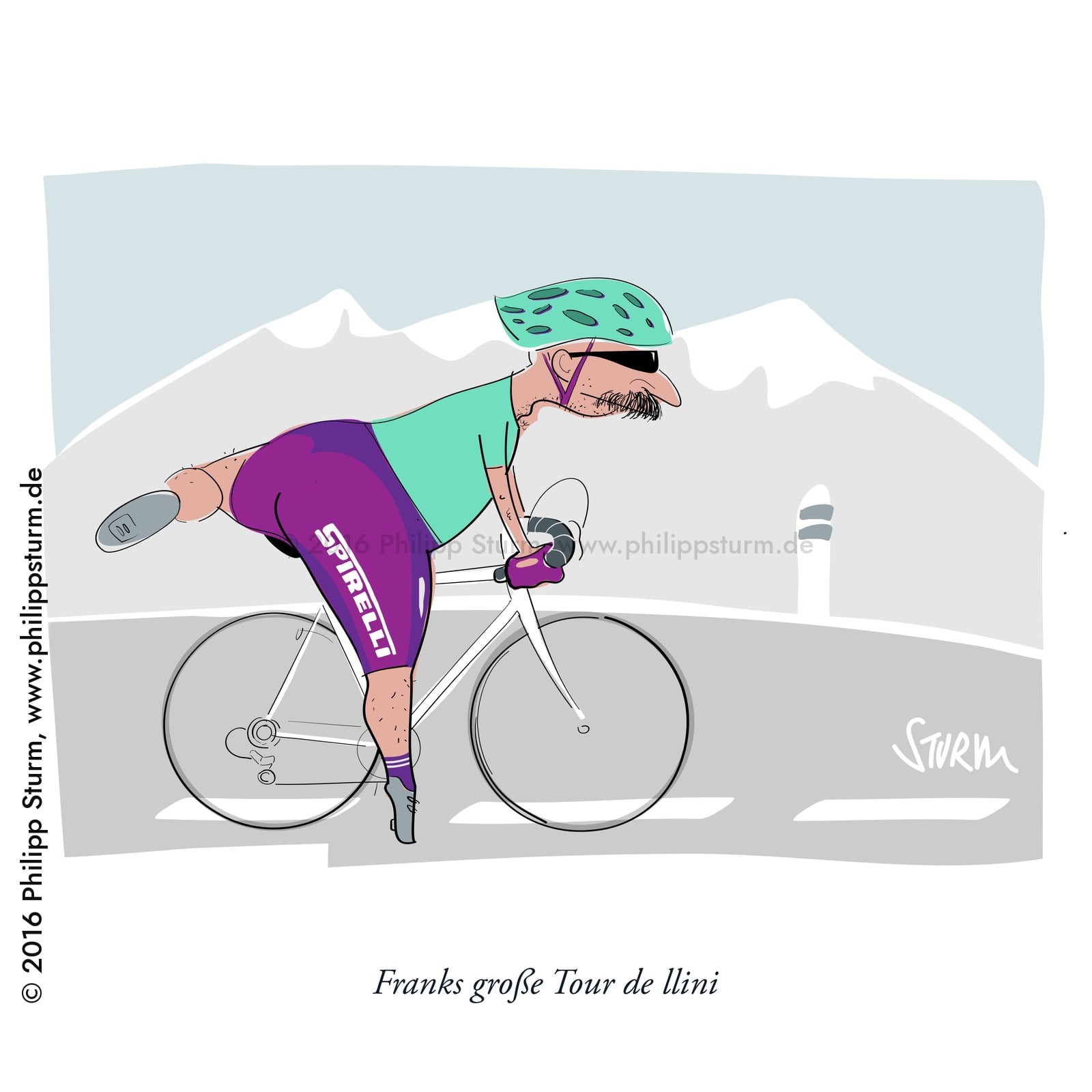 Tour de llini – Cartoon von Philipp Sturm