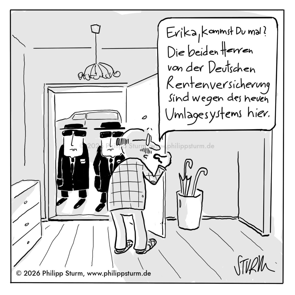 Umlagesystem – Cartoon von Philipp Sturm